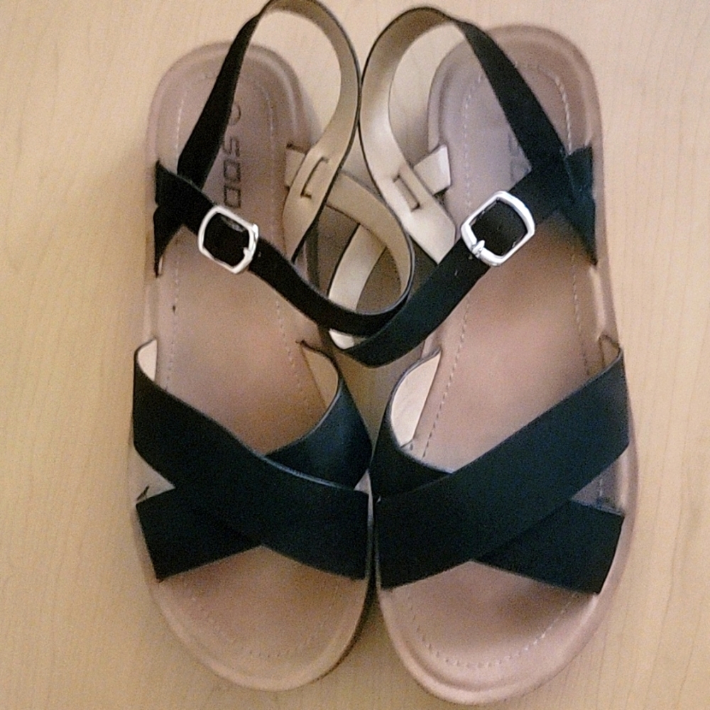 Black suede sandals